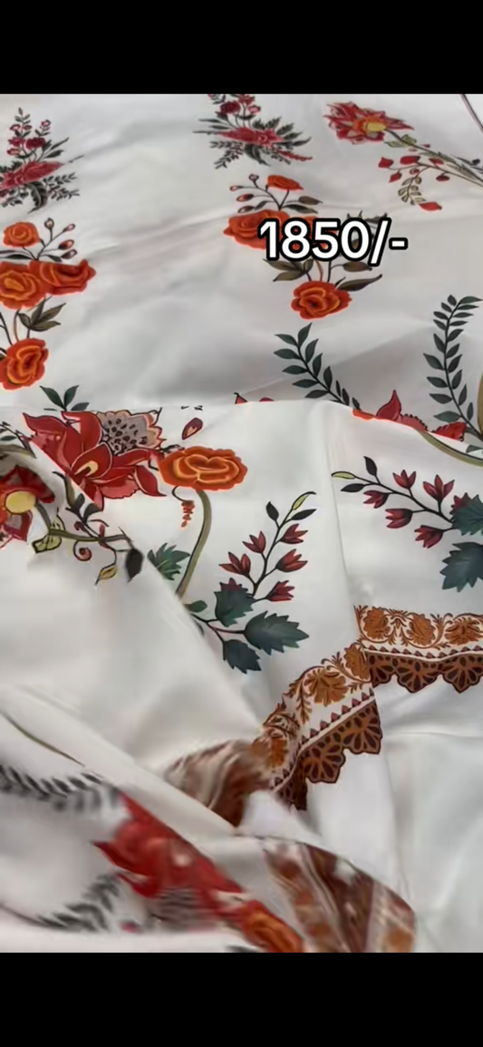 2PC Printed Lawn Suit – Elegant Cream
