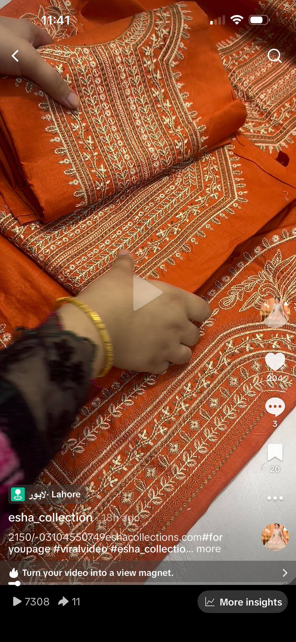 Rust Color 2PC Embroidered Suit