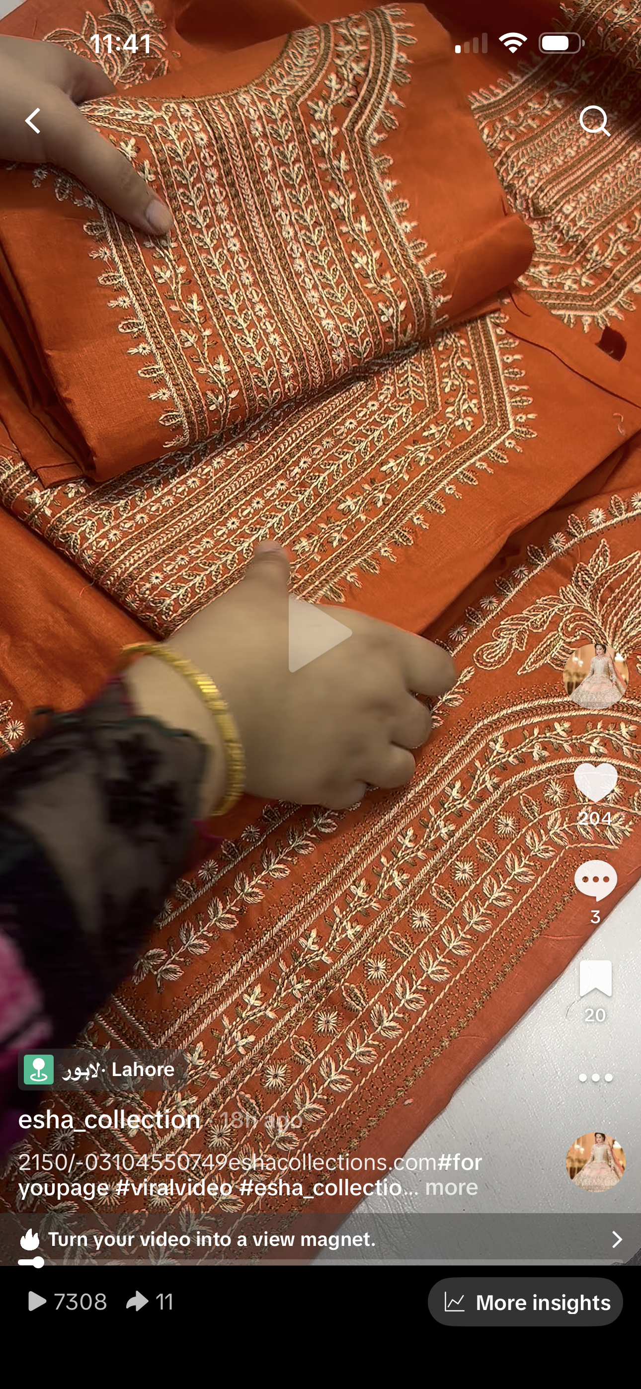 Rust Color 2PC Embroidered Suit