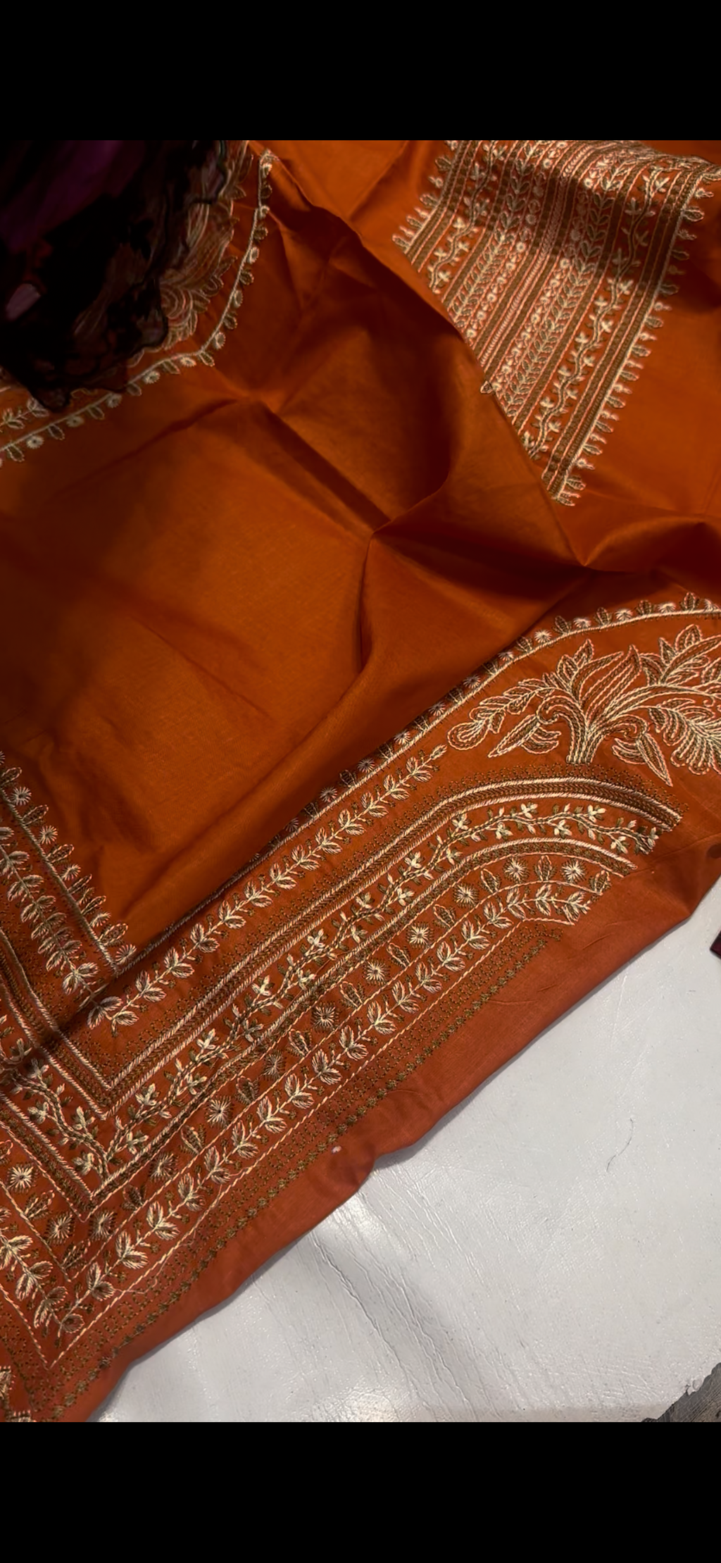 Rust Color 2PC Embroidered Suit