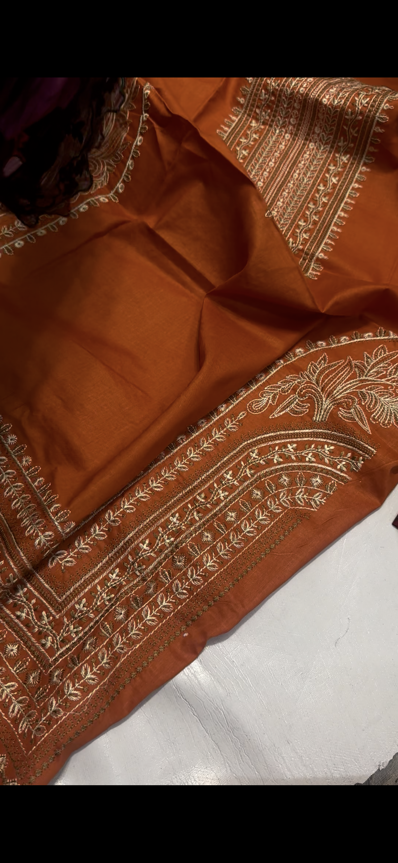 Rust Color 2PC Embroidered Suit