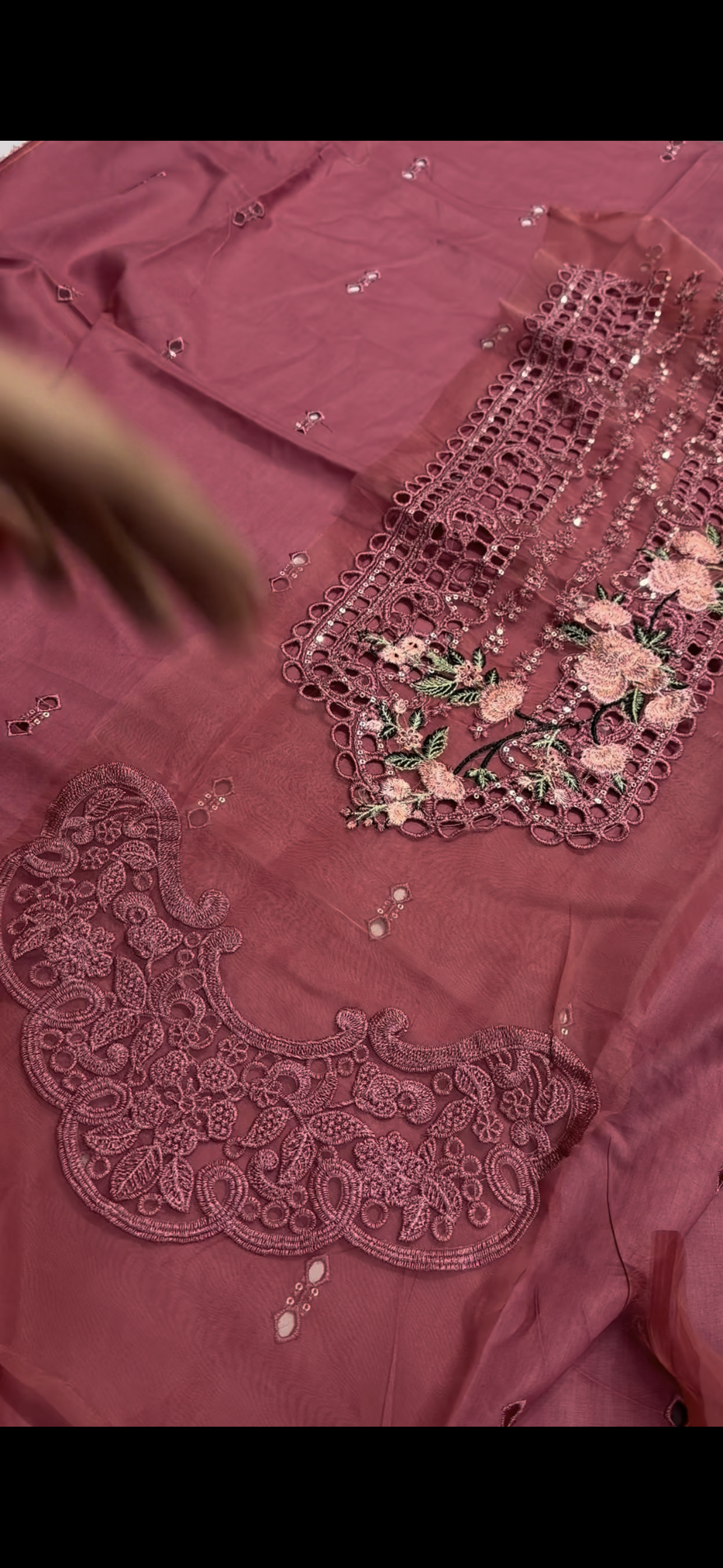 2pc Heavy Panel Embroidered Suit