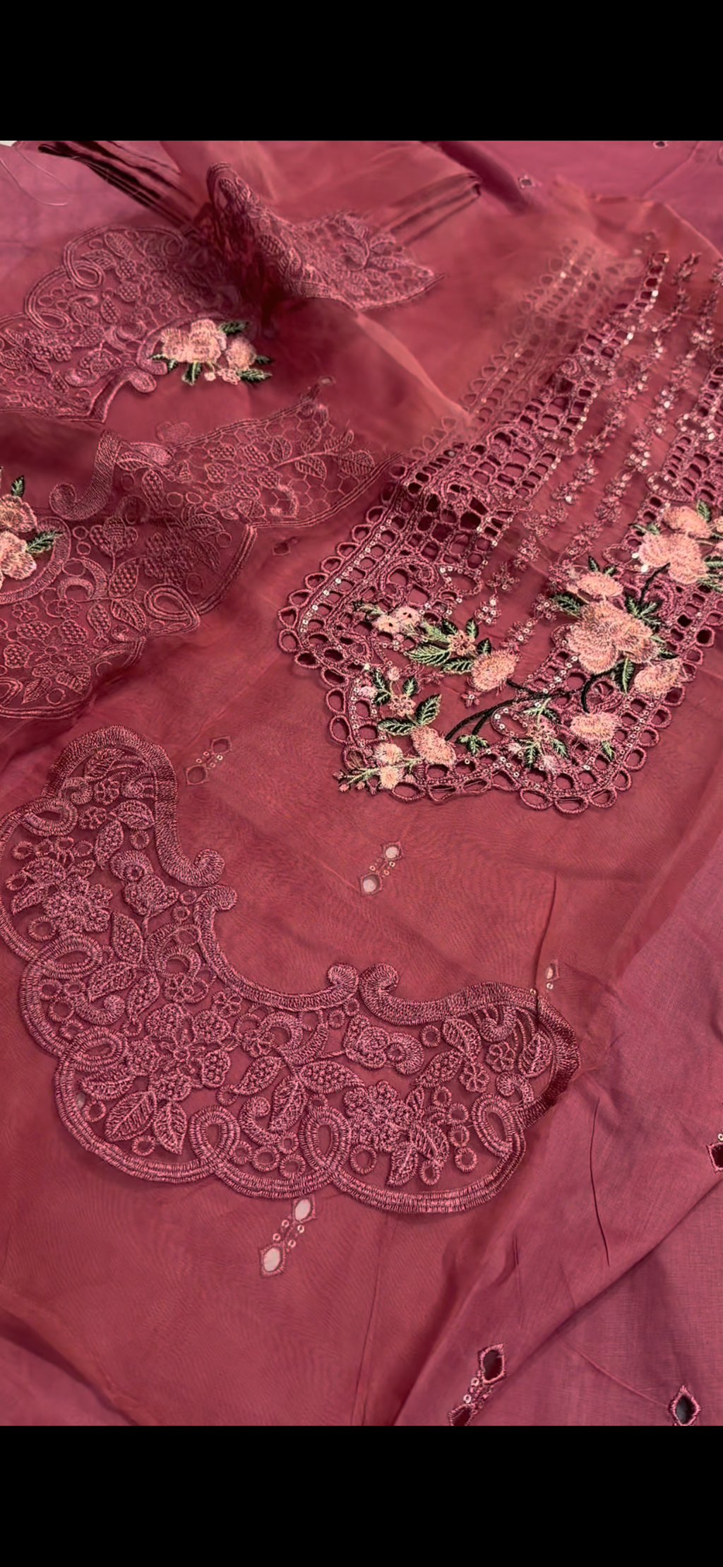 2pc Heavy Panel Embroidered Suit