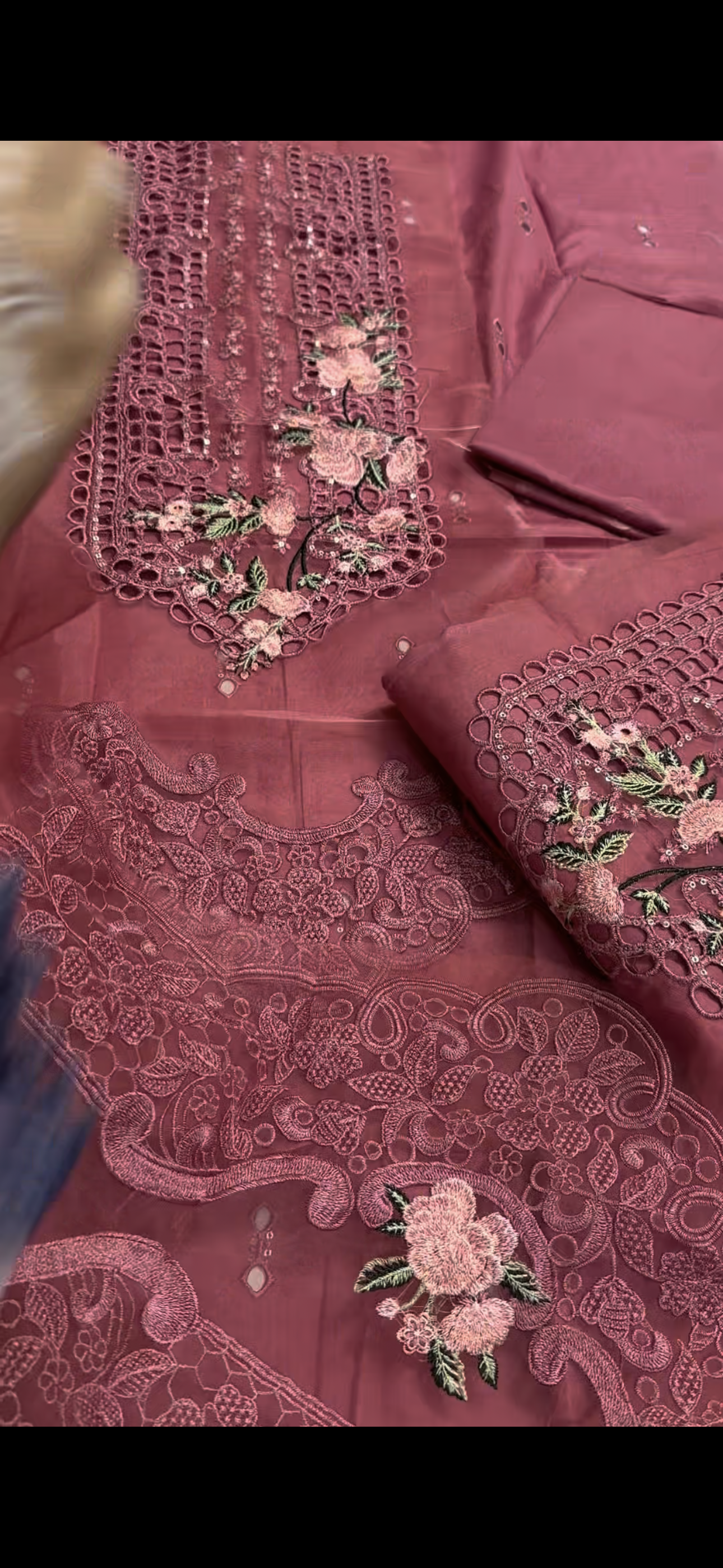 2pc Heavy Panel Embroidered Suit