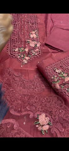 2pc Heavy Panel Embroidered Suit