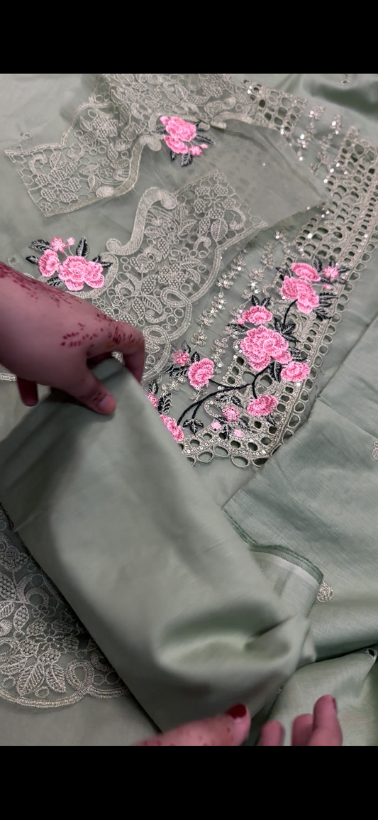 2PC Embroidered Suit penal