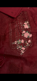 Maroon 2PC Chicken Kari Suit