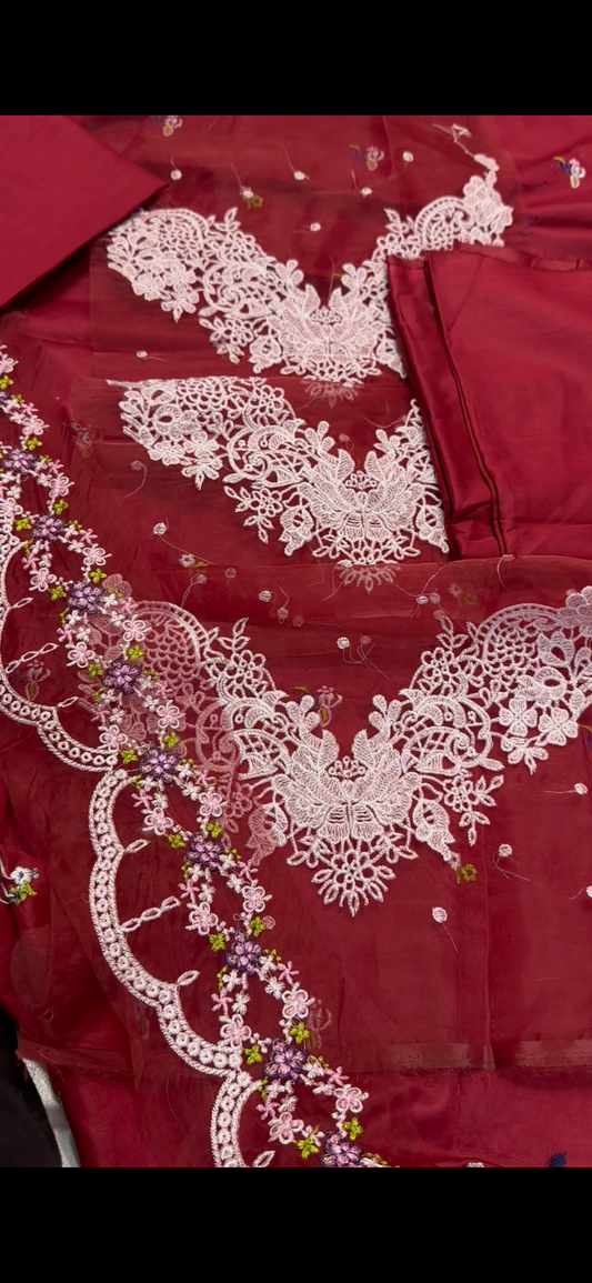 Elegant 2PC Embroidered Suit