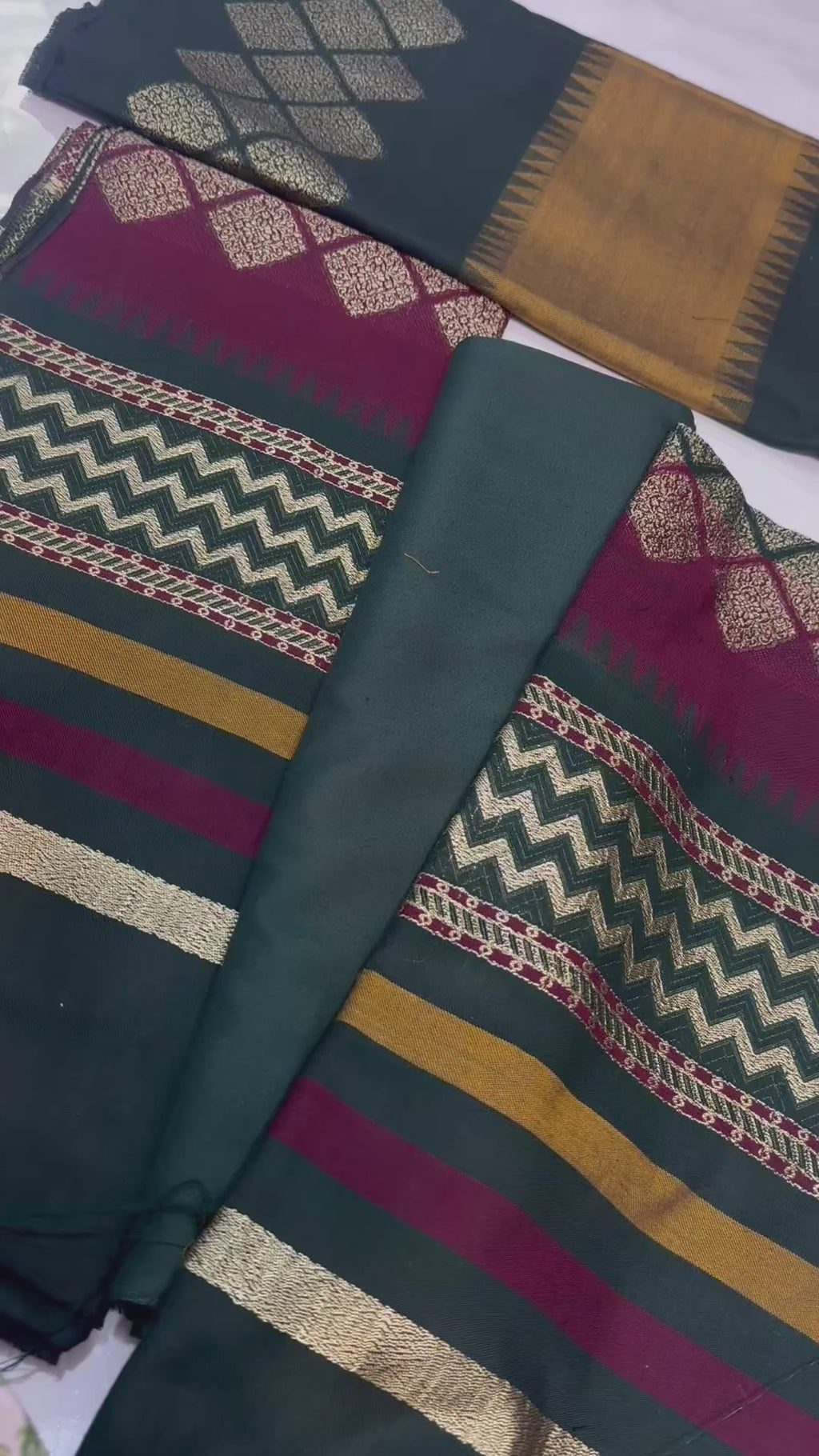 (J.Dot) 3 piece pashmina wool jacard shawl