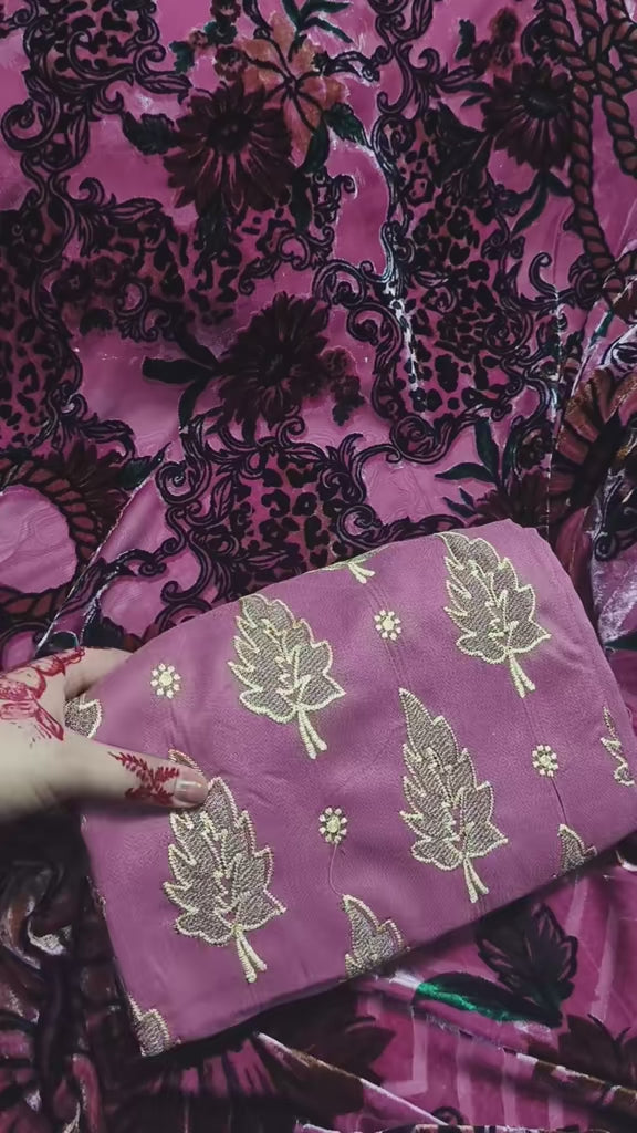 3piece Zara shahjahan with Palachi shawl cheetah print