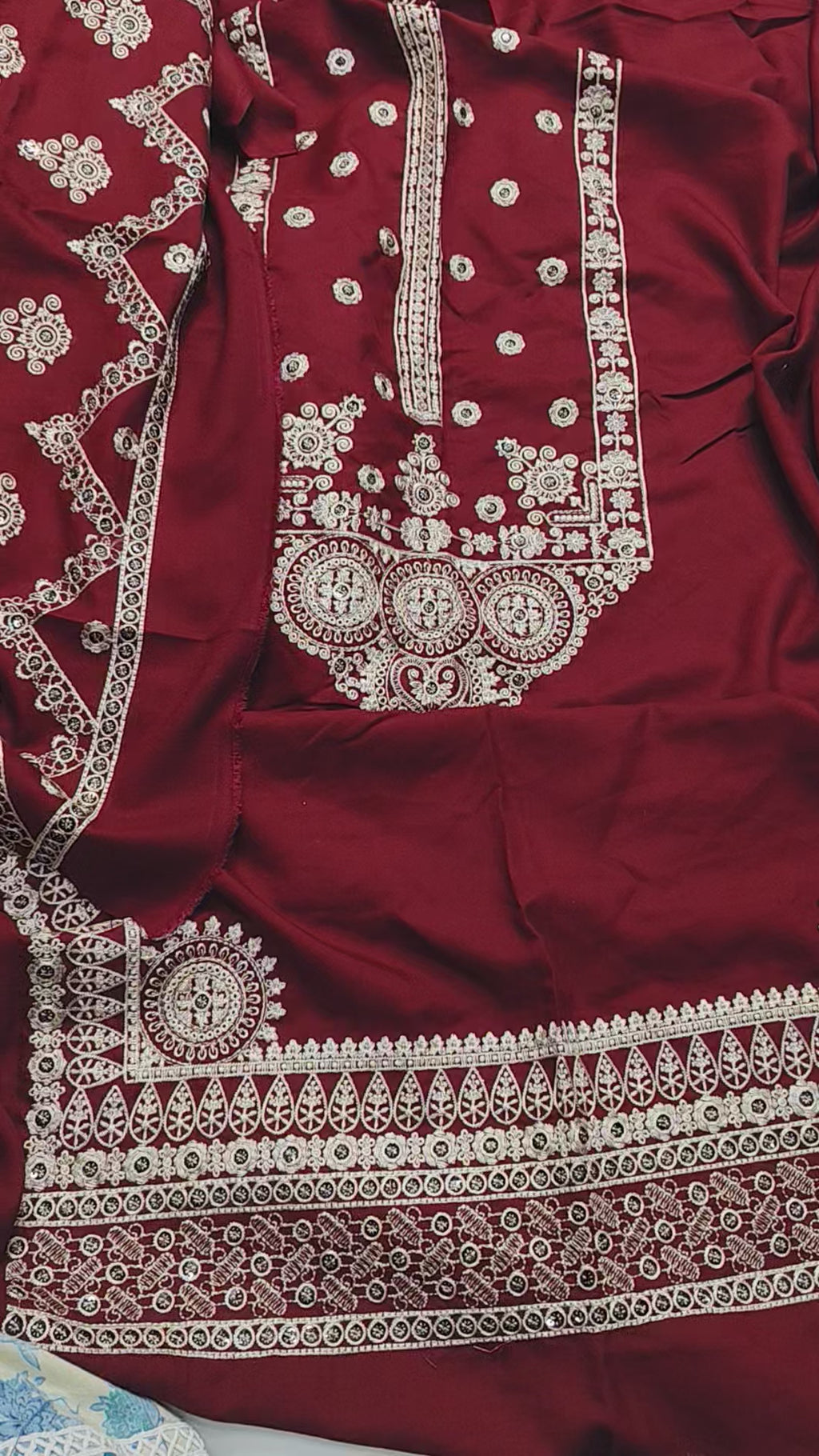 Asim Jofa 2-Piece Winter Dress – Heavy Embroidered Shirt with Plain Wool Trouser