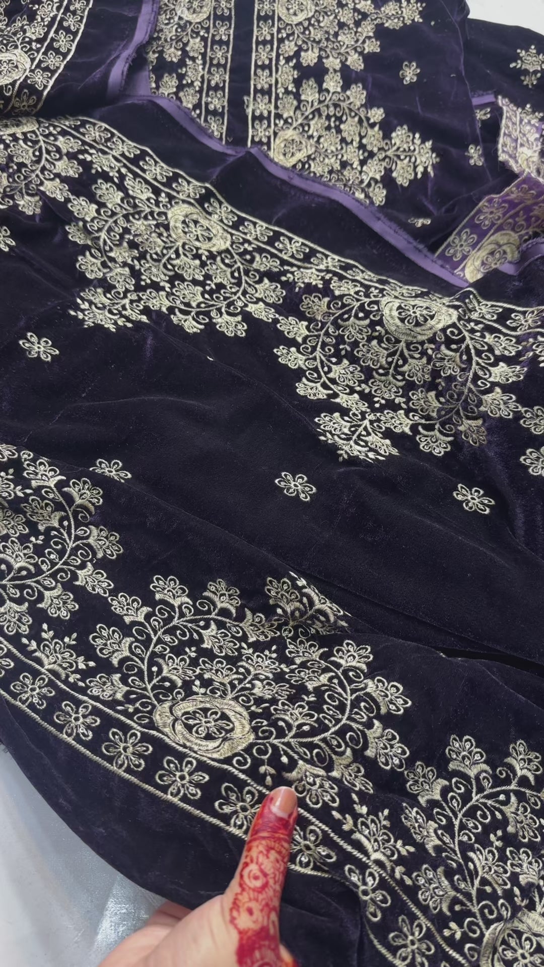 Velvet 3piece Heavy embroidered