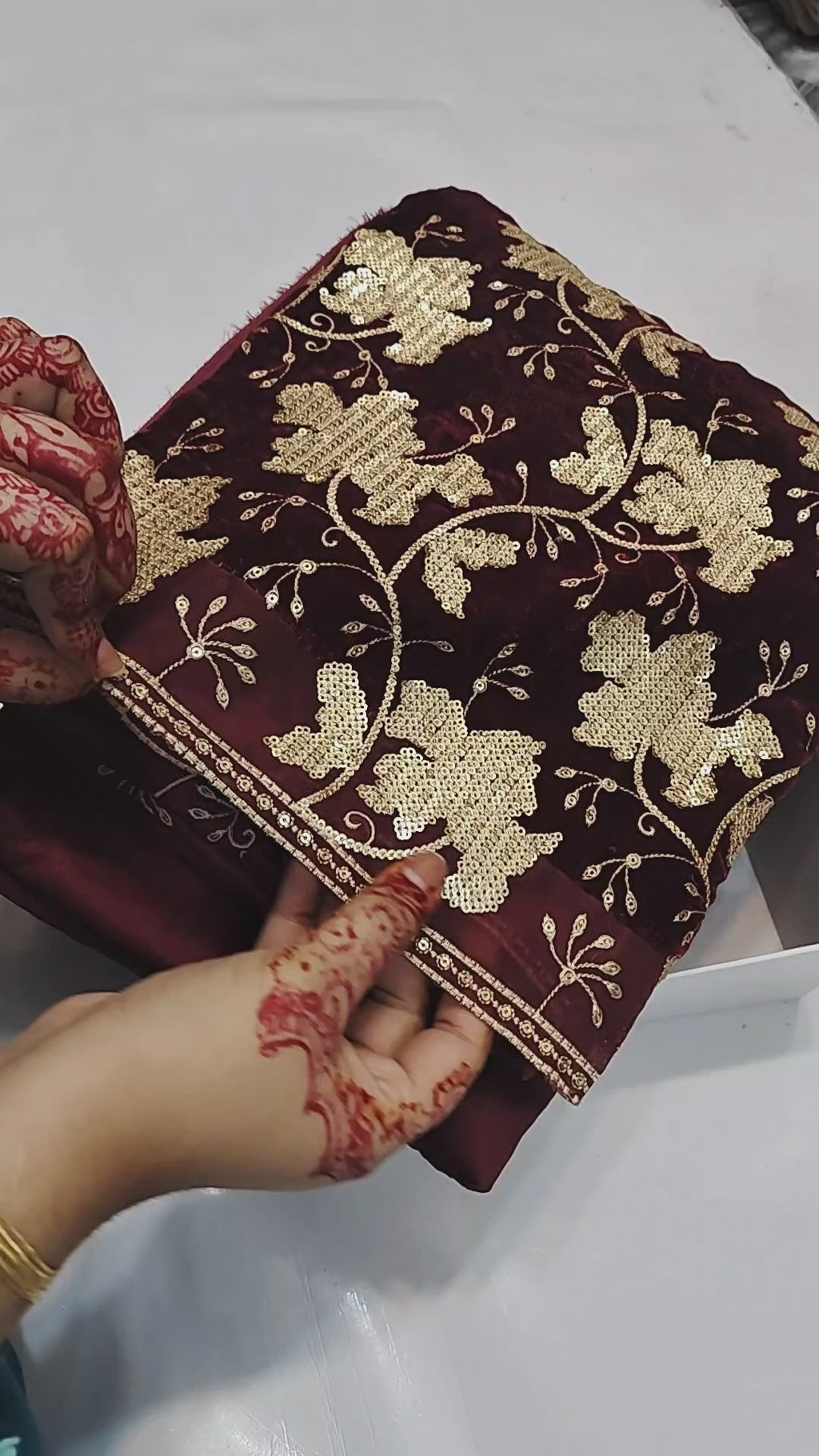 Velvet 3piece heavy embroiderd