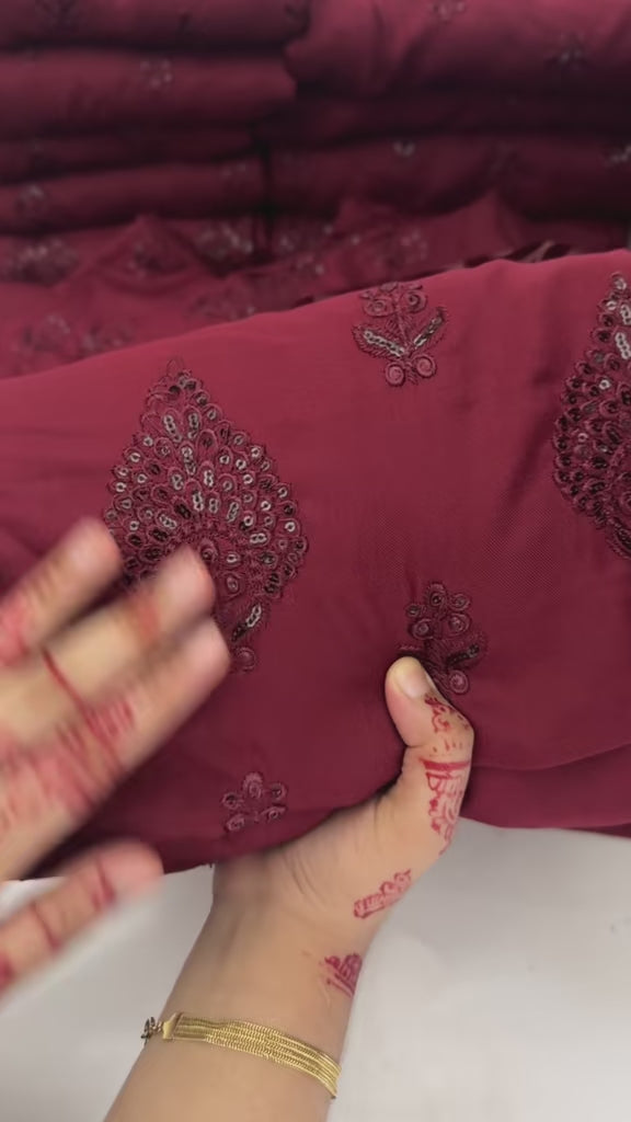 Asim jofa embroidered heavy with Palachi shawl