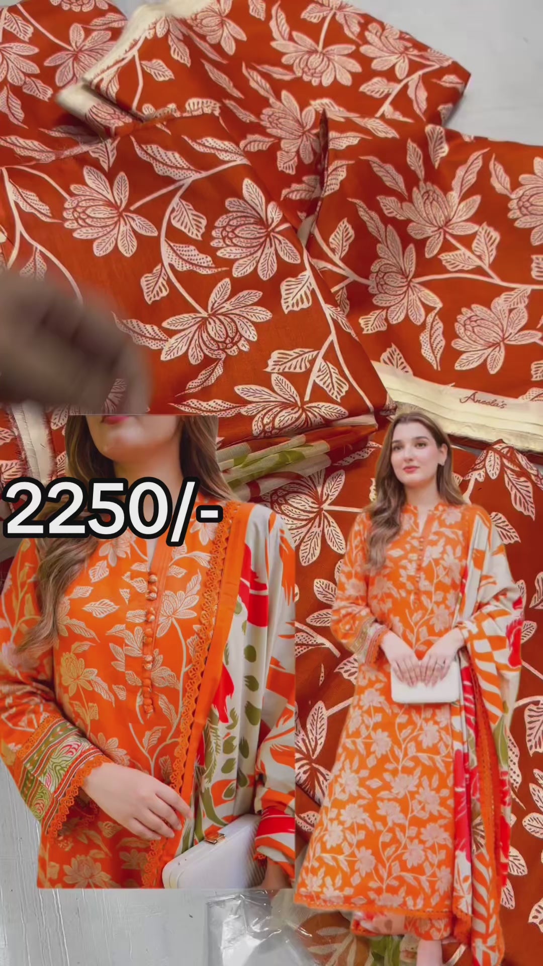2250/-Aneelas print Luxury 3pc