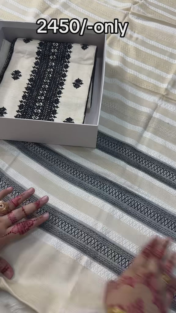 Skin shamry embroidered 3piece