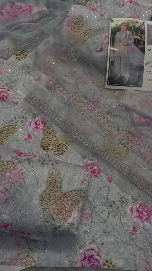 Elegant 3PC Lawn Collection butterfly
