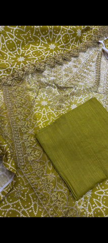 💛 Sunshine Elegance – 3-Piece Yellow Khaddar Suit