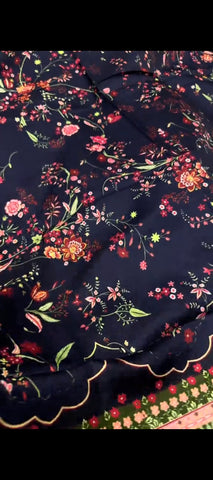🌺 MIDNIGHT BLOOM – PREMIUM CHICKEN KARI & MULTI-COLOR EMBROIDERED