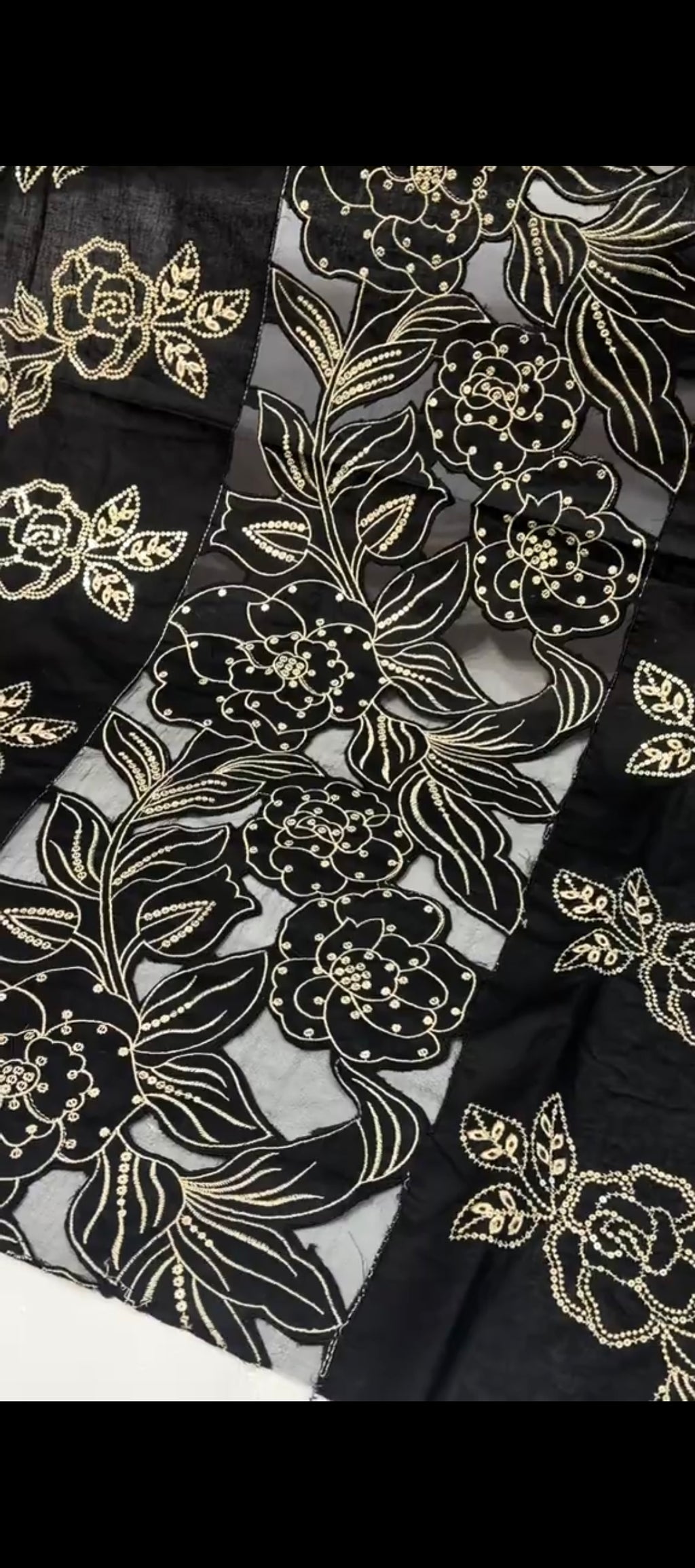 2-Piece Black Laser Cut Embroidered Suit