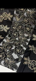 2-Piece Black Laser Cut Embroidered Suit