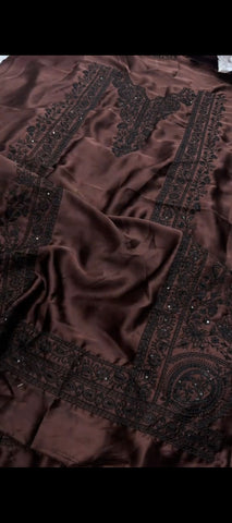 🤎 Chocolate Luxe – 3PC Silk Suit