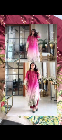 2PC TROPICAL BLOOM SILK PRINTED SUIT