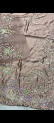 ✨ Luxury Silk Embroidered Suit with Exquisite Patchwork