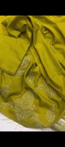 💚✨ Elegant 2-Piece Neon Dew Embroidered Suit