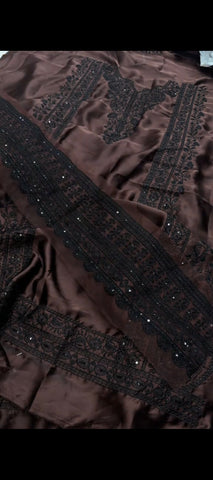 🤎 Chocolate Luxe – 3PC Silk Suit