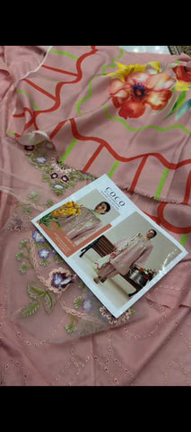 🌸 Baby Pink Elegance – 3PC Chicken Kari Winter Suit 🌸