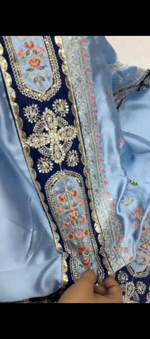 Sky Blue Silk Embroidered 2 Pc Suit ✨