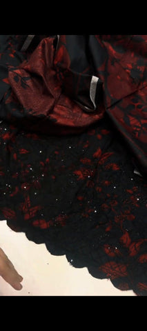 🖤🍷 BLACK & MAROON ELEGANCE — 3PC DHANAK SUIT
