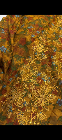 ✨ Mustard Bloom – 3PC Luxury Dhanak Laser Kari Suit ✨
