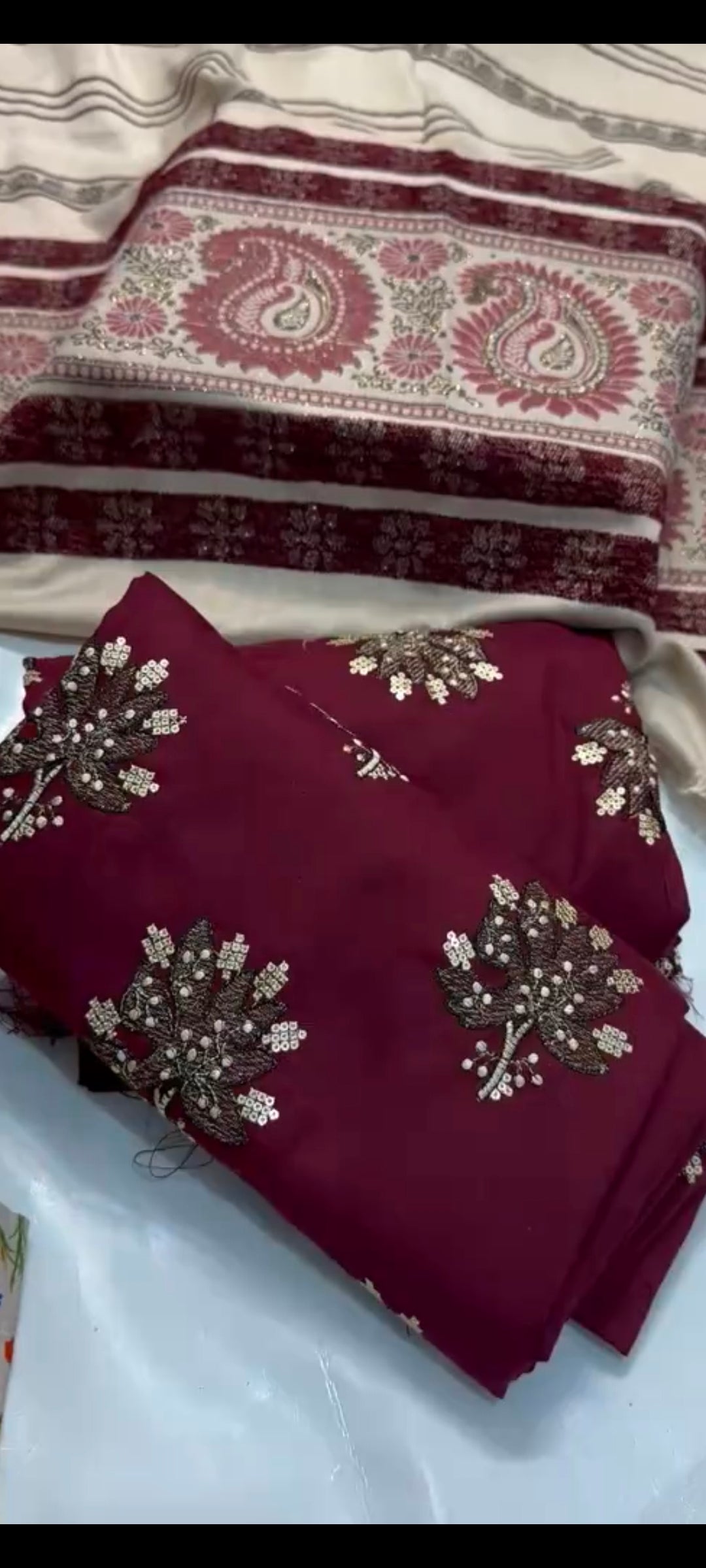 Kayersia 3-Piece Maroon Embroidered Winter Dress – Allover Shirt Embroidery with Plain Trouser