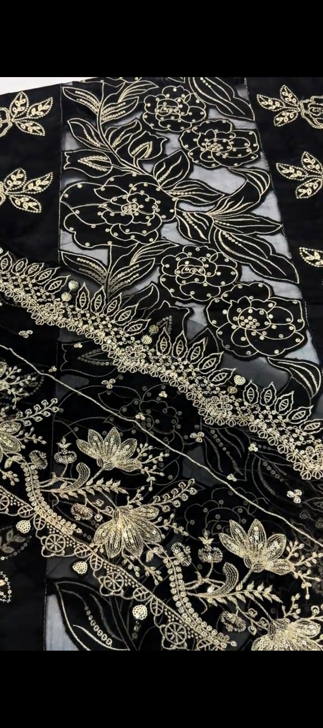 2-Piece Black Laser Cut Embroidered Suit