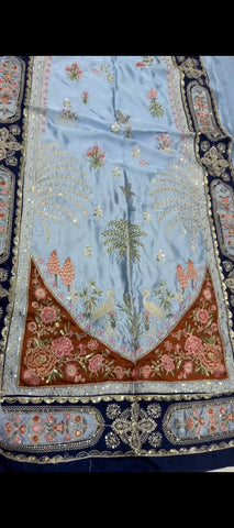 Sky Blue Silk Embroidered 2 Pc Suit ✨