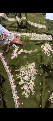 ✨ Dhani Silk Elegance – 2 Piece Embroidered Suit