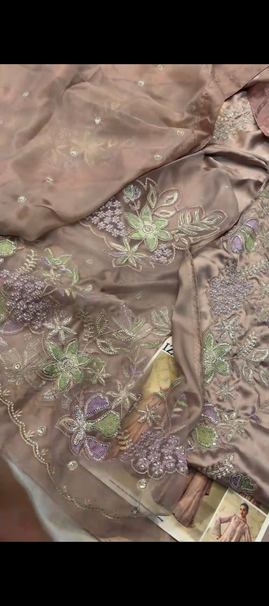 ✨ Luxury Silk Embroidered Suit with Exquisite Patchwork