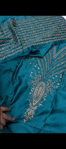 Teal Elegance — 2PC Silk Embroidered Article ✨