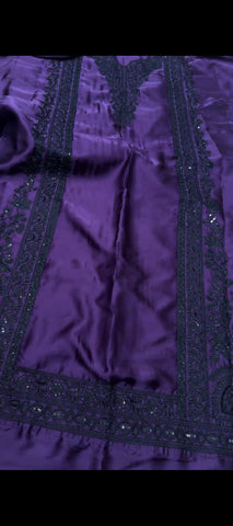 💜 Royal Purple Elegance – Premium 3 Piece Silk Unstitched Suit ✨