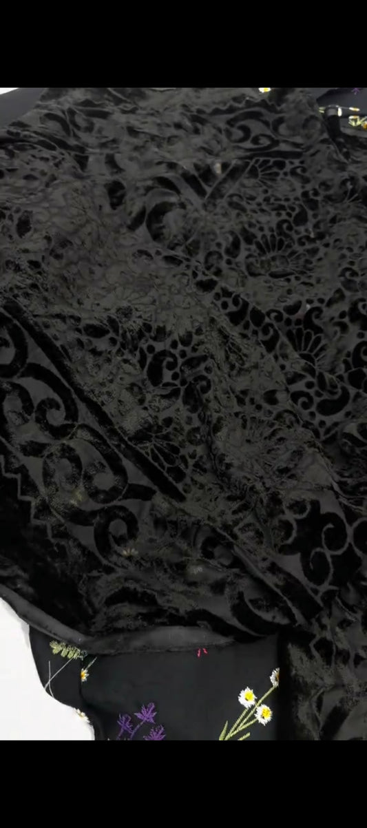 3 Piece Dhanak Wool Embroidered Suit-velvet shawl✨