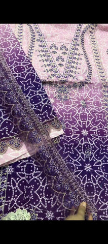 ✨ Royal Lavender & Purple Embroidered Khaddar Suit – Elegant Winter Collection