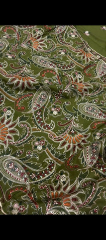 🌿 3PC Breeze Dhanak Wool Embroidered Suit With Colourful Shawl Embroidery