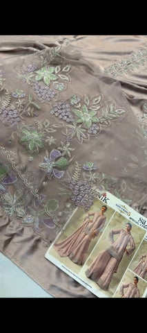 ✨ Luxury Silk Embroidered Suit with Exquisite Patchwork