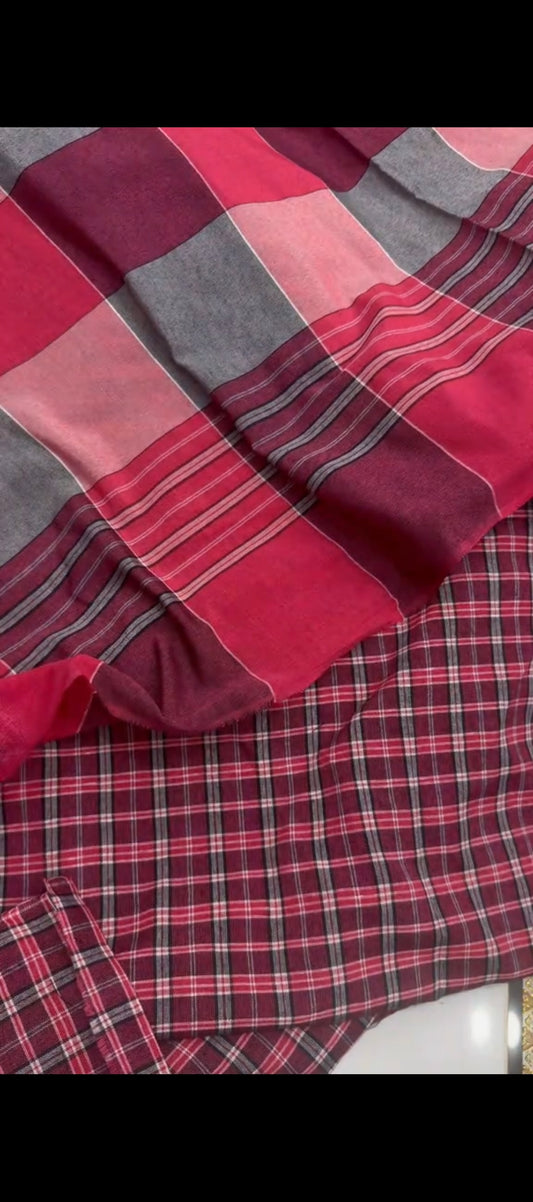 3-Piece Chambrey Khaddar Suit