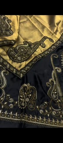 Black Silk 3-Piece Embroidered Suit
