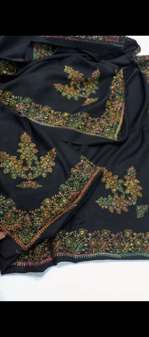 🖤 Black Kashmiri Kacha Tanka Shawl ✨