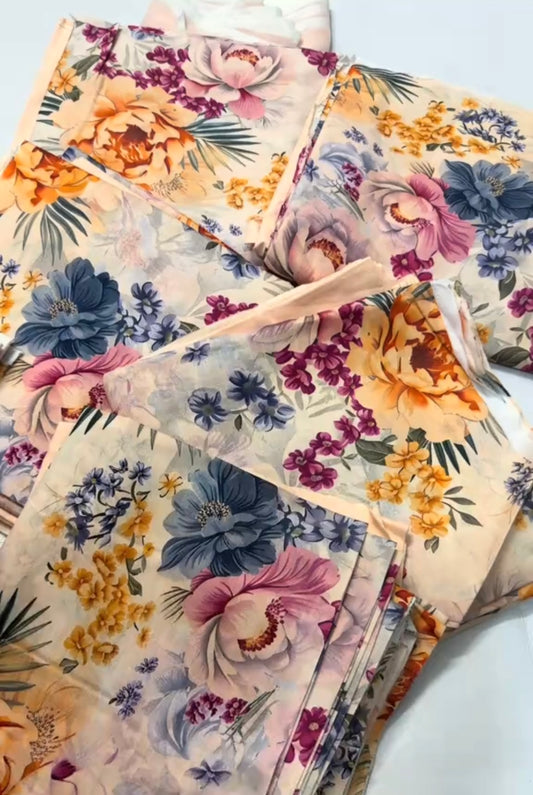✨🌸 Pastel Bloom – 3 pc Lawn Suit 🌸✨