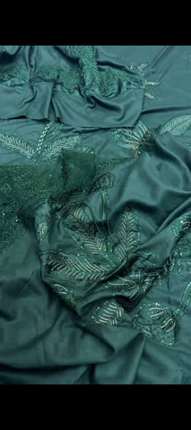 💚 Royal Green Embroidered Dhanak Suit – Timeless Winter Luxury